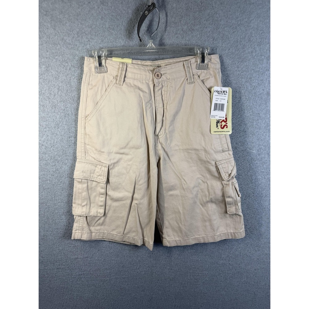 Carter's Watch The Wear Shorts Boys Size 14 Beige Cargo Pockets Summer Casual